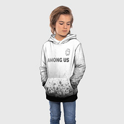 Толстовка-худи детская Among Us - white gradient посередине, цвет: 3D-черный — фото 2