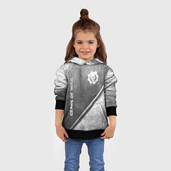 Толстовка-худи детская Gears of War - grey gradient вертикально, цвет: 3D-черный — фото 2