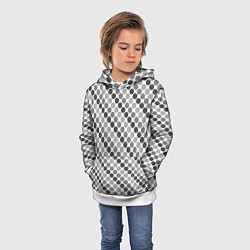 Толстовка-худи детская Черный и серый горох на белом фоне, цвет: 3D-белый — фото 2