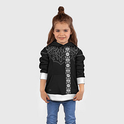 Толстовка-худи детская Славянские символы традиции народа, цвет: 3D-белый — фото 2