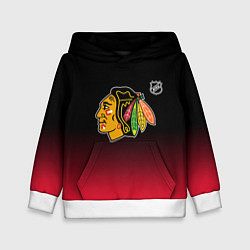 Толстовка-худи детская Чикаго Блэкхокс - градиент, цвет: 3D-белый