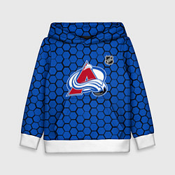 Толстовка-худи детская Колорадо Эвеланш - синие соты, цвет: 3D-белый