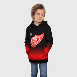Толстовка-худи детская Детройт Ред Уингз - градиент, цвет: 3D-черный — фото 2