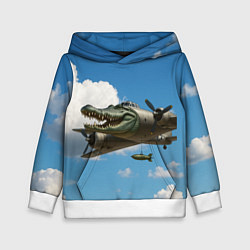 Толстовка-худи детская Бомбардиро крокодило, цвет: 3D-белый