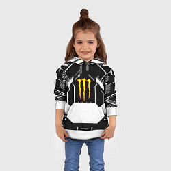 Толстовка-худи детская Monster energy geometry, цвет: 3D-белый — фото 2