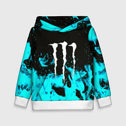 Детская толстовка Monster energy голубой огонь
