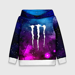 Толстовка-худи детская Monster energy neon space, цвет: 3D-белый