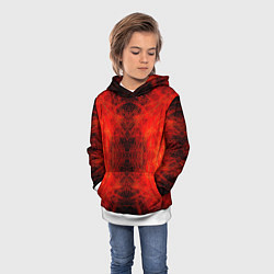 Толстовка-худи детская Красно-черная кожа дракона, цвет: 3D-белый — фото 2