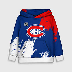 Толстовка-худи детская Монреаль Канадиенс - брызги краски, цвет: 3D-белый