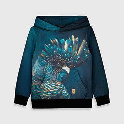 Толстовка-худи детская Попугай акварельный - big picture, цвет: 3D-черный