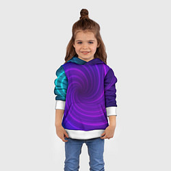 Толстовка-худи детская Фиолетовая спираль, цвет: 3D-белый — фото 2