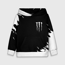 Детская толстовка Monster energy fire white
