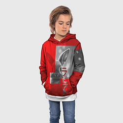 Толстовка-худи детская Бурый резвый кролик, цвет: 3D-белый — фото 2