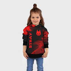 Толстовка-худи детская Stray - red gradient вертикально, цвет: 3D-черный — фото 2