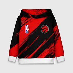 Толстовка-худи детская Торонто Рэпторс - красные потертости, цвет: 3D-белый