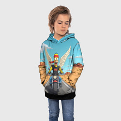 Толстовка-худи детская Летящий в даль Гомер - Ария, цвет: 3D-черный — фото 2