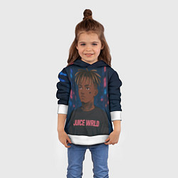 Толстовка-худи детская Juice WRLD - Неоновый аниме арт, цвет: 3D-белый — фото 2