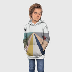 Толстовка-худи детская Черное солнце красная луна, цвет: 3D-белый — фото 2