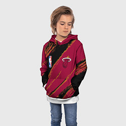 Толстовка-худи детская Майами Хит - цвета команды, цвет: 3D-белый — фото 2