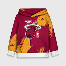 Толстовка-худи детская Майами Хит - разлитая краска, цвет: 3D-белый