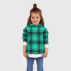 Толстовка-худи детская Checkered turquoise, цвет: 3D-белый — фото 2