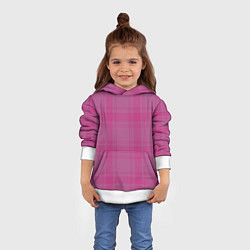 Толстовка-худи детская Checkered pink, цвет: 3D-белый — фото 2