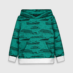 Толстовка-худи детская Корабли плывут по Неве, цвет: 3D-белый
