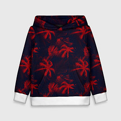 Толстовка-худи детская Palm black red, цвет: 3D-белый