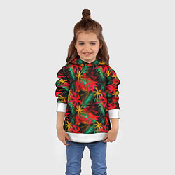 Толстовка-худи детская Palm yellow red, цвет: 3D-белый — фото 2