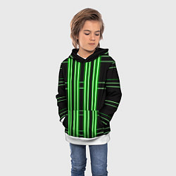 Толстовка-худи детская Neon green, цвет: 3D-белый — фото 2