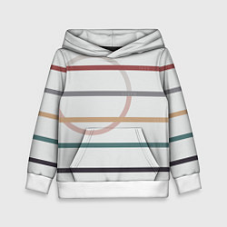Толстовка-худи детская Stripes and circle, цвет: 3D-белый