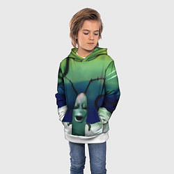 Толстовка-худи детская Планктон страдает мем, цвет: 3D-белый — фото 2
