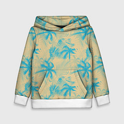 Толстовка-худи детская Palm light blue beige, цвет: 3D-белый
