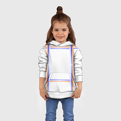 Толстовка-худи детская Neon white orange light blue, цвет: 3D-белый — фото 2