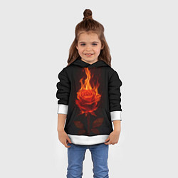 Толстовка-худи детская Flaming rose, цвет: 3D-белый — фото 2