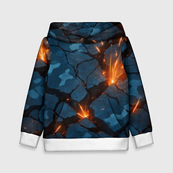 Толстовка-худи детская Разлом камуфляжный плит, цвет: 3D-белый