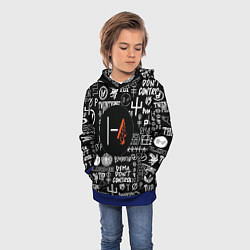 Толстовка-худи детская Twenty one pilots rock logo, цвет: 3D-синий — фото 2