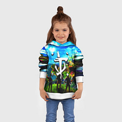 Толстовка-худи детская Fortnite x doom logo, цвет: 3D-белый — фото 2