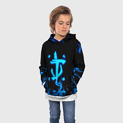 Толстовка-худи детская Дум огонь лого, цвет: 3D-белый — фото 2