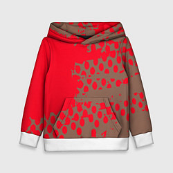 Детская толстовка Абстрактные алые пятна на цвете какао