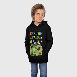 Толстовка-худи детская Сектор газа, мультяшный стиль, цвет: 3D-черный — фото 2