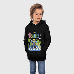 Толстовка-худи детская The Beatles, мультяшный стиль, цвет: 3D-черный — фото 2