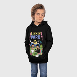 Толстовка-худи детская Линкин Парк мультяшный стиль, цвет: 3D-черный — фото 2