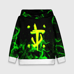 Толстовка-худи детская Doom кислотное лого огненный, цвет: 3D-белый