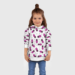 Толстовка-худи детская Персонажи корейского сериала игра в кальмара, цвет: 3D-белый — фото 2