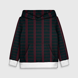 Толстовка-худи детская Color dark cage red stripes, цвет: 3D-белый