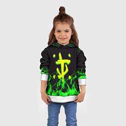 Толстовка-худи детская Doom кислотное лого, цвет: 3D-белый — фото 2