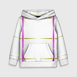 Толстовка-худи детская Color white pink yellow stripes, цвет: 3D-белый