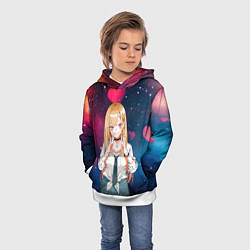 Толстовка-худи детская Марин Китагава с любовью - Эта фарфоровая кукла вл, цвет: 3D-белый — фото 2