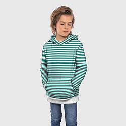 Толстовка-худи детская Тельняшка пограничника, цвет: 3D-белый — фото 2